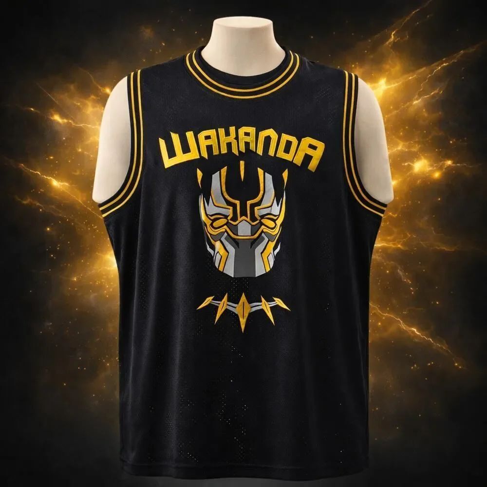 Wakanda Killmonger Movie Embroidered Basketball Jersey 3XL